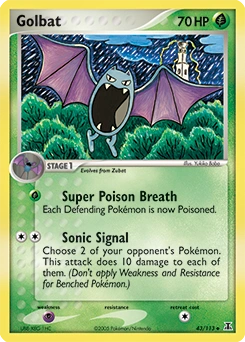 Golbat Pokémon card, number 43
