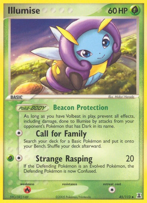 Illumise Pokémon card from Delta Species, number 45 (Standard print)
