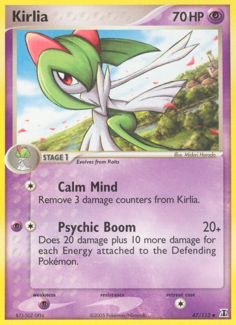 Kirlia Pokémon card from Delta Species, number 47 (Standard print)