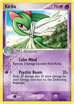 Kirlia Pokémon card, number 47