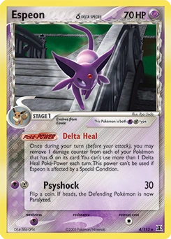 Espeon δ Pokémon card, number 4