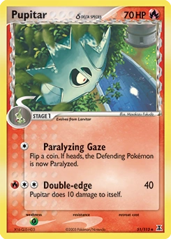 Pupitar δ Pokémon card, number 51