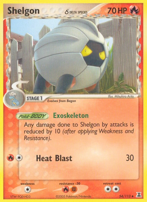 Shelgon δ Pokémon card from Delta Species, number 54 (Standard print)