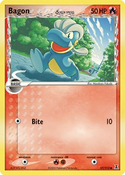 Bagon δ Pokémon card, number 57