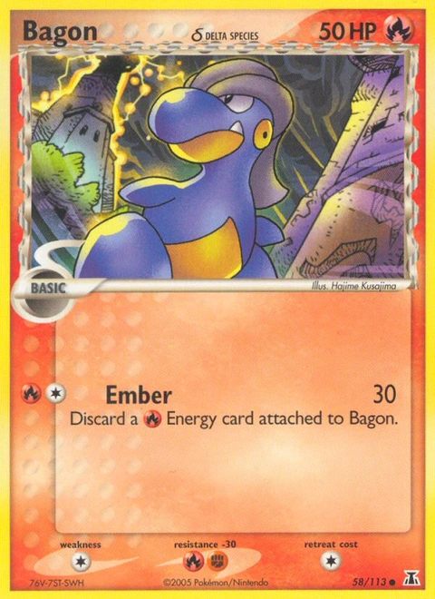 Bagon δ Pokémon card from Delta Species, number 58 (Standard print)