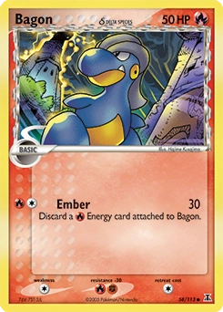 Bagon δ Pokémon card, number 58