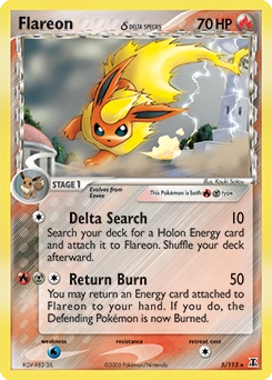 Flareon δ Pokémon card, number 5