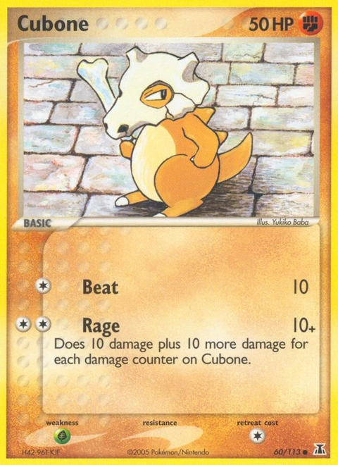 Cubone Pokémon card from Delta Species, number 60 (Standard print)