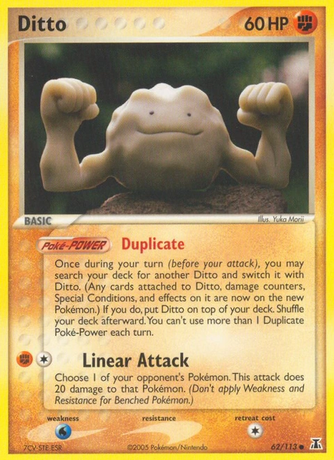 Ditto Pokémon card from Delta Species, number 62 (Standard print)
