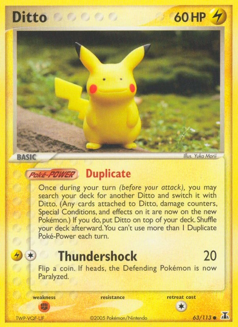 Ditto Pokémon card from Delta Species, number 63 (Standard print)