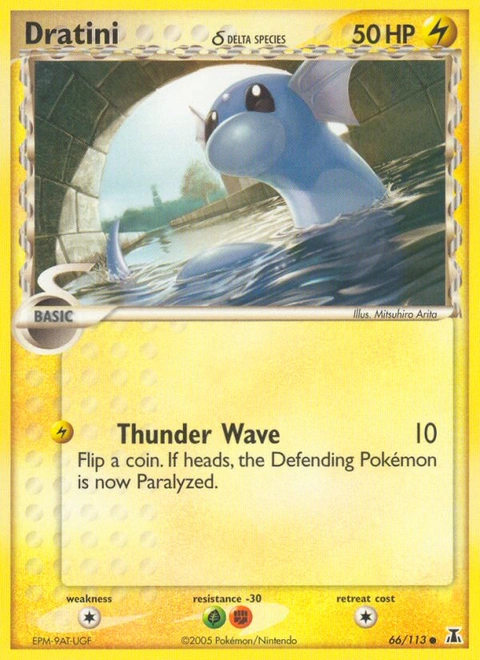 Dratini δ Pokémon card from Delta Species, number 66 (Standard print)