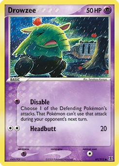 Drowzee Pokémon card, number 67