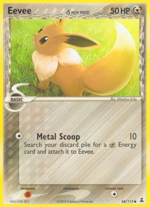 Eevee δ Pokémon card from Delta Species, number 68 (Standard print)