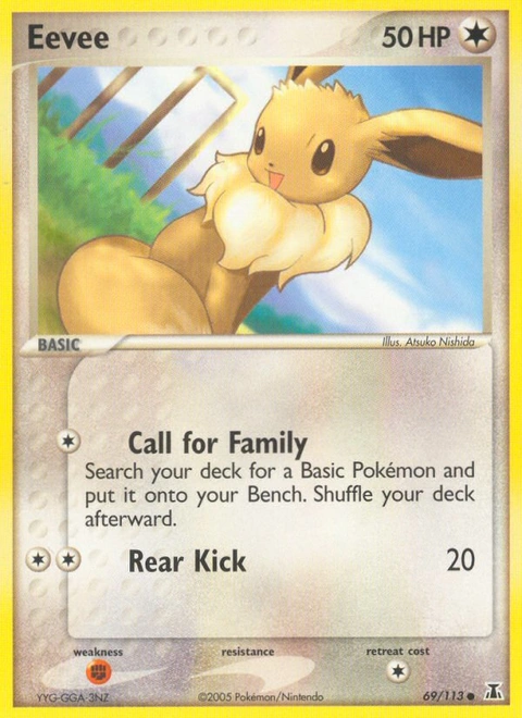 Eevee Pokémon card from Delta Species, number 69 (Standard print)