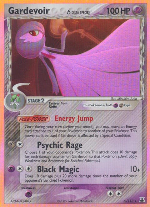 Gardevoir δ Pokémon card from Delta Species, number 6 (Holo print)