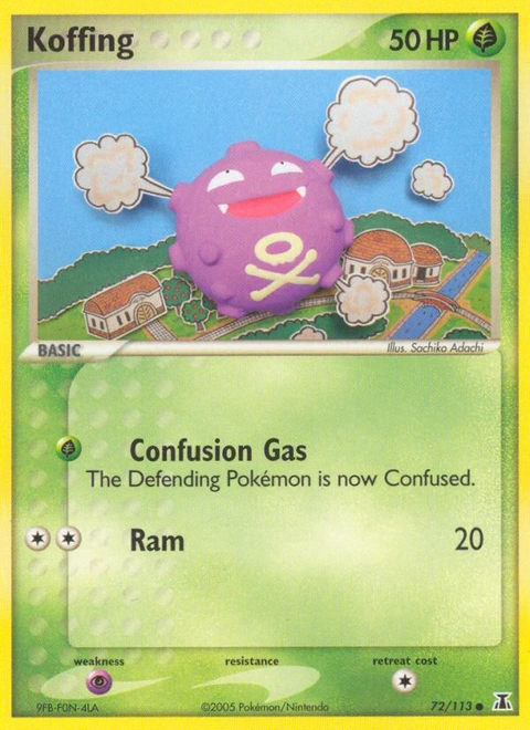Koffing Pokémon card from Delta Species, number 72 (Standard print)