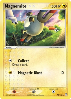 Magnemite Pokémon card, number 74