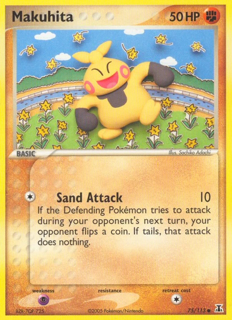 Makuhita Pokémon card from Delta Species, number 75 (Standard print)