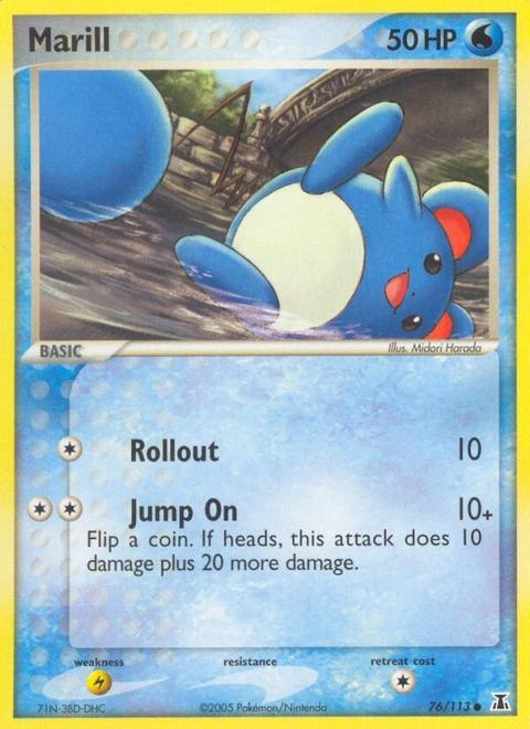 Marill Pokémon card from Delta Species, number 76 (Standard print)