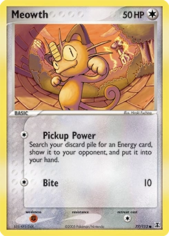 Meowth Pokémon card, number 77