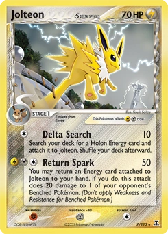 Jolteon δ Pokémon card, number 7
