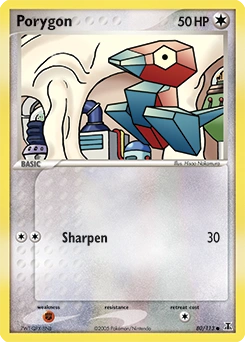 Porygon Pokémon card, number 80