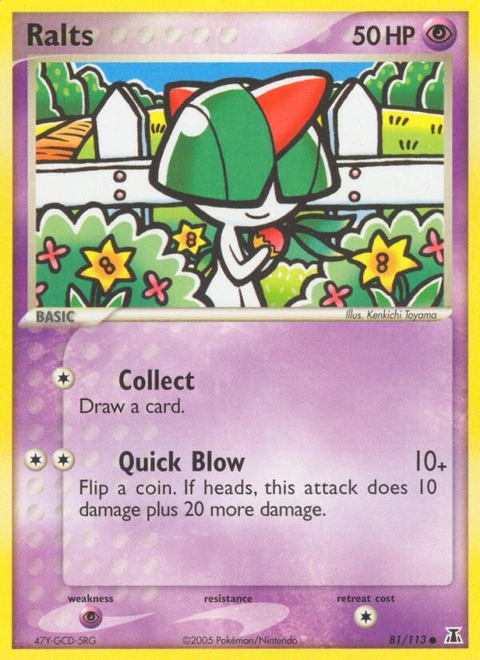 Ralts Pokémon card from Delta Species, number 81 (Standard print)