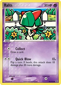 Ralts Pokémon card, number 81