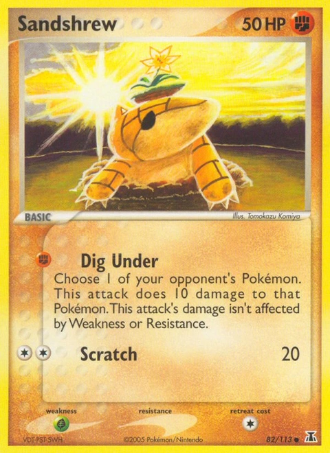 Sandshrew Pokémon card from Delta Species, number 82 (Standard print)