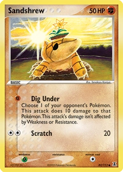 Sandshrew Pokémon card, number 82