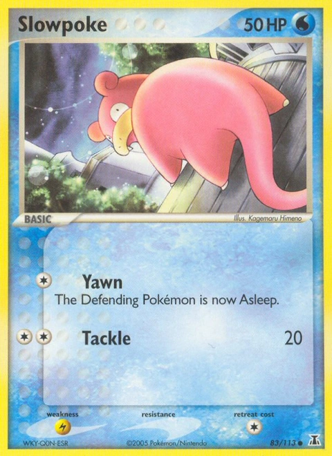 Slowpoke Pokémon card from Delta Species, number 83 (Standard print)