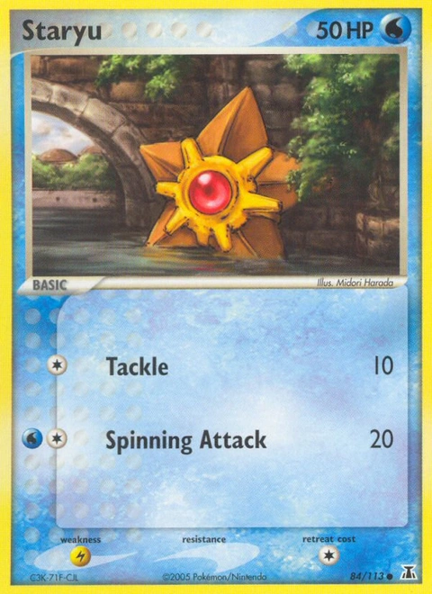 Staryu Pokémon card from Delta Species, number 84 (Standard print)