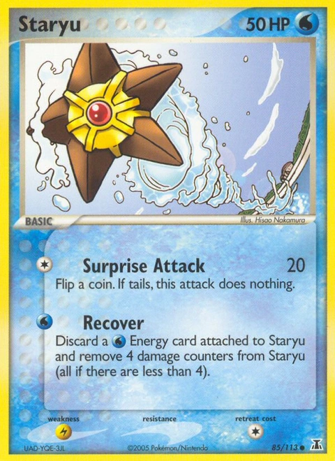 Staryu Pokémon card from Delta Species, number 85 (Standard print)