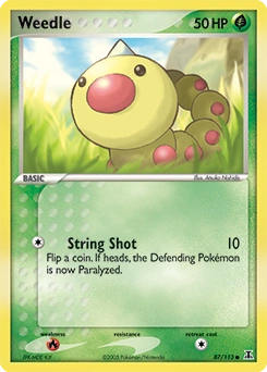 Weedle Pokémon card, number 87