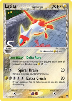 Latias δ Pokémon card, number 8
