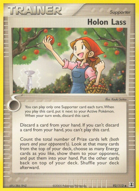 Holon Lass Pokémon card from Delta Species, number 92 (Standard print)