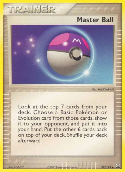 Master Ball Pokémon card from Delta Species, number 99 (Standard print)