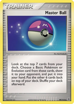 Master Ball Pokémon card, number 99