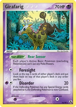 Girafarig Pokémon card, number 16