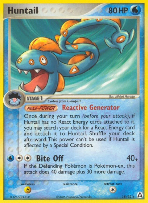 Huntail Pokémon card from Legend Maker, number 18 (Standard print)