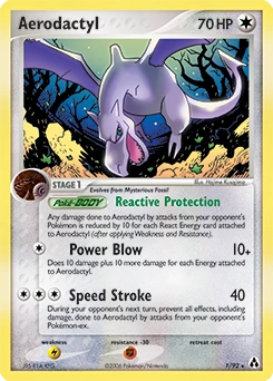 Aerodactyl Pokémon card, number 1