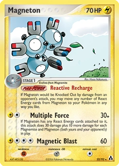 Magneton Pokémon card, number 22
