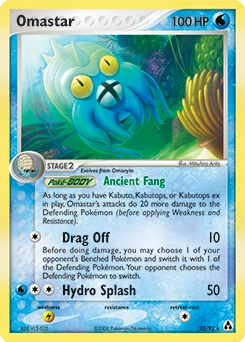 Omastar Pokémon card, number 23