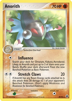 Anorith Pokémon card, number 29