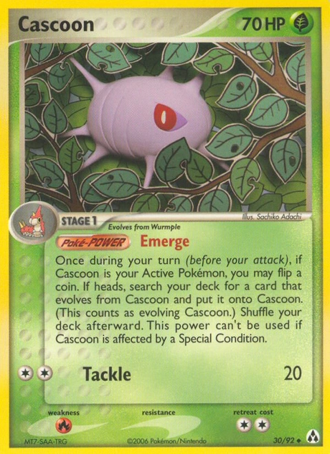 Cascoon Pokémon card from Legend Maker, number 30 (Standard print)