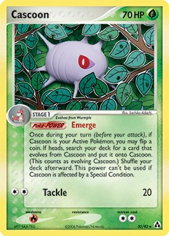 Cascoon Pokémon card, number 30