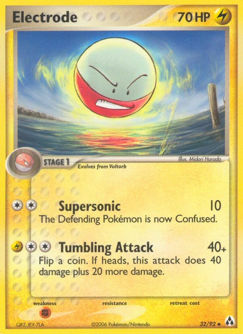 Electrode Pokémon card from Legend Maker, number 32 (Standard print)