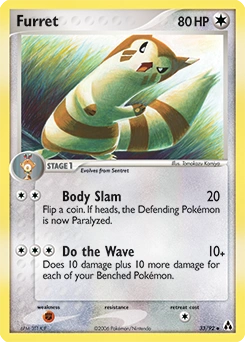 Furret Pokémon card, number 33