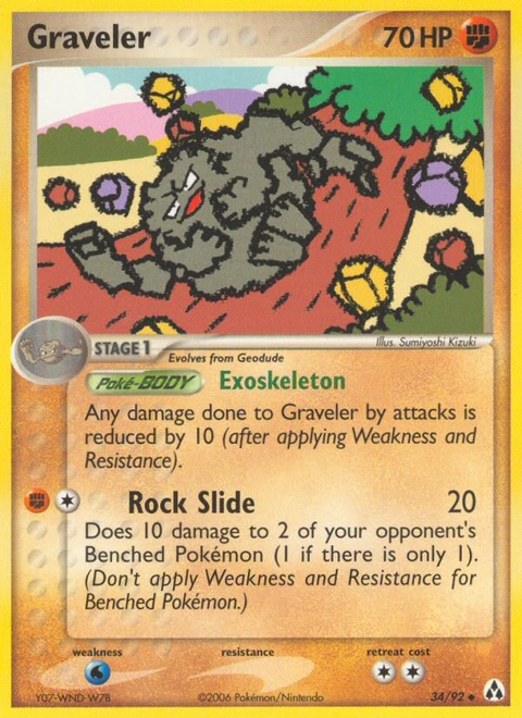 Graveler Pokémon card from Legend Maker, number 34 (Standard print)