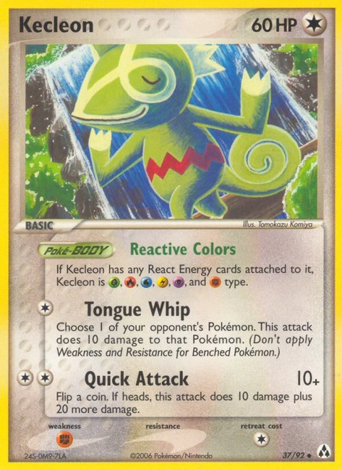 Kecleon Pokémon card from Legend Maker, number 37 (Standard print)